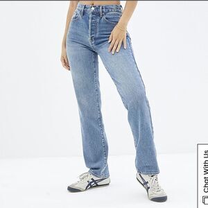 NWT PacSun straight leg curve high waist denim light wash, size 23